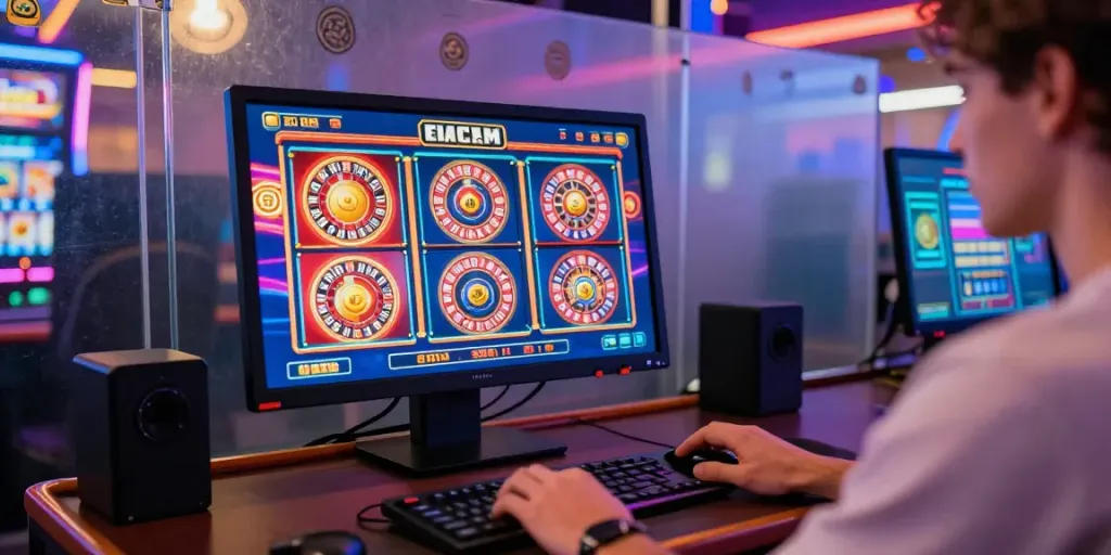 Exciting online casinos not on gamstop scene with vibrant gaming interface and modern technology.