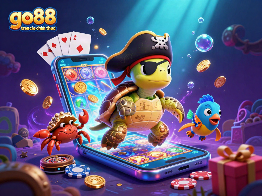 Engage with go88 trang chu chinh thuc through a vibrant 3D pirate-themed casino adventure illustration.