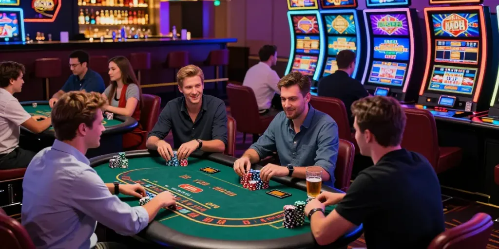 Players enjoying various games at vibrant online casinos not on gamstop