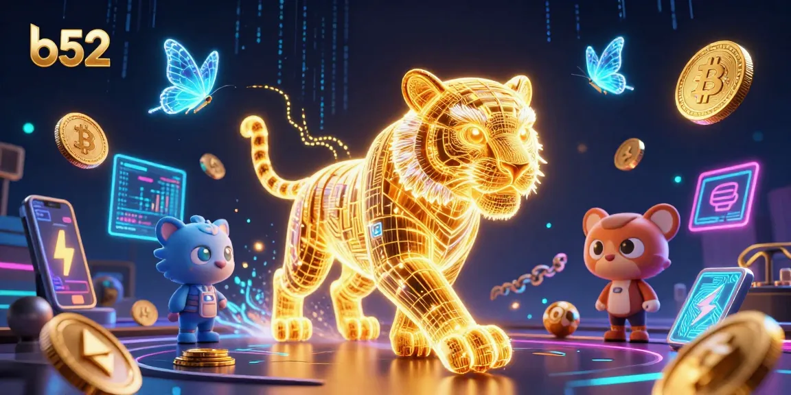Win big with b52’s dynamic casino atmosphere, featuring neon tigers and interactive crypto elements.