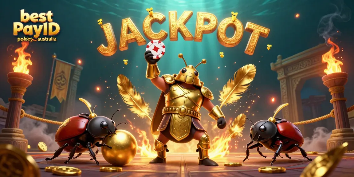 Experience the excitement of the best PayID pokies Australia with vibrant 3D characters in a casino scene.