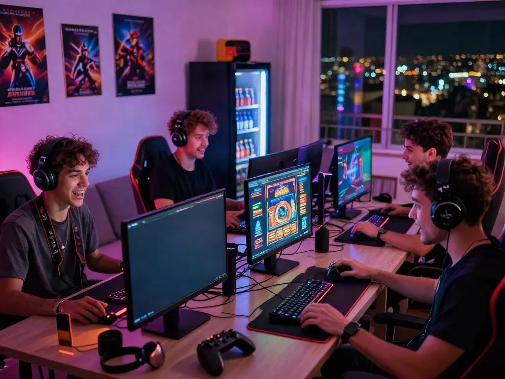 Exciting online casinos not on gamstop gaming scene with diverse players engaged in vibrant casino games.