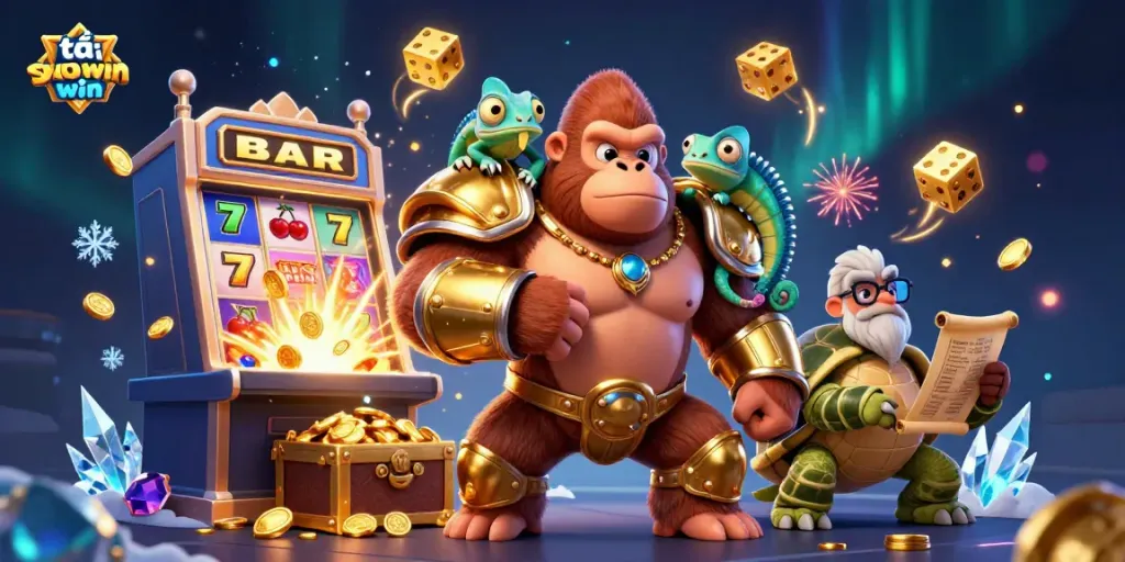 Join the excitement at tải sun win with a powerful slot machine bursting coins and vibrant casino games.