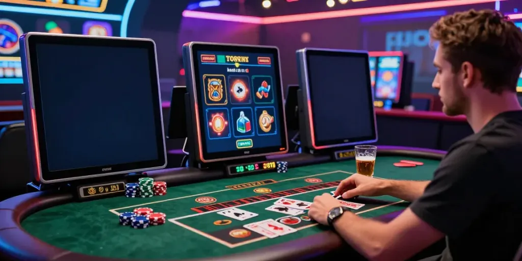 Exciting online casinos not on GamStop with colorful games and vibrant atmosphere.