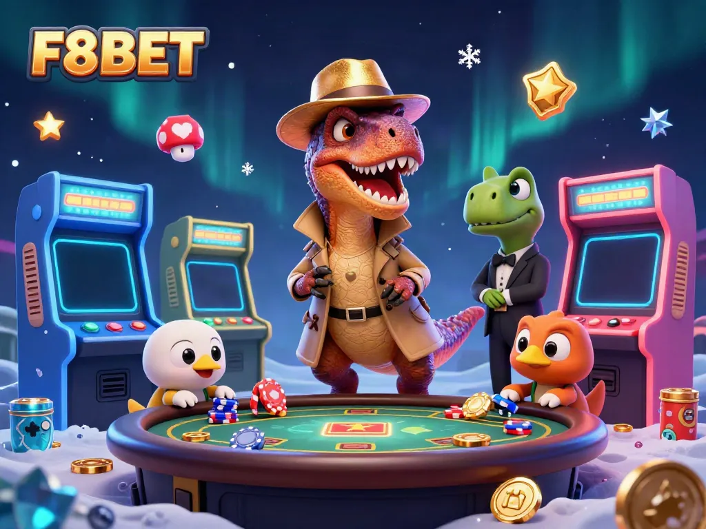Experience the excitement at F8BET with dynamic casino adventures featuring playful dinosaurs.