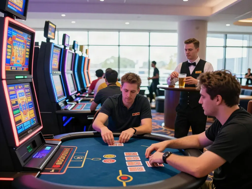 Players enjoying online casinos not on gamstop with vibrant games and lively atmosphere.