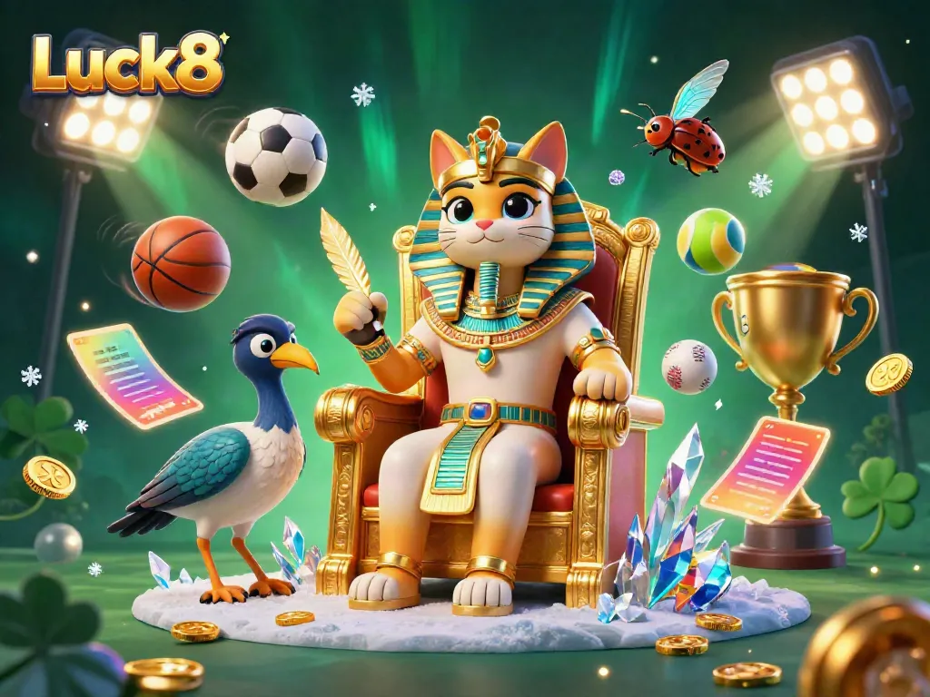 Win big at Luck8 with a pharaoh cat, scribe and dynamic sports betting elements.