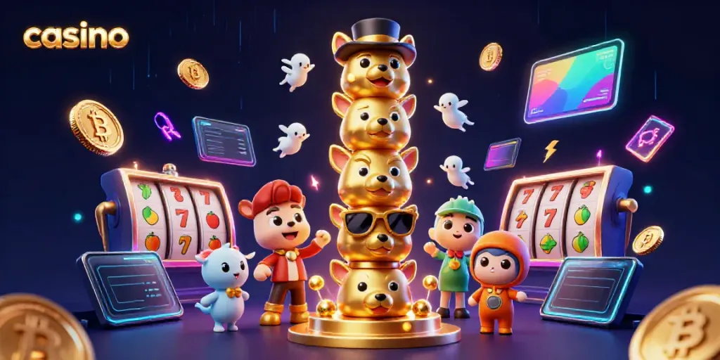 Engaging casino scene with a whimsical totem pole and dynamic gaming elements.