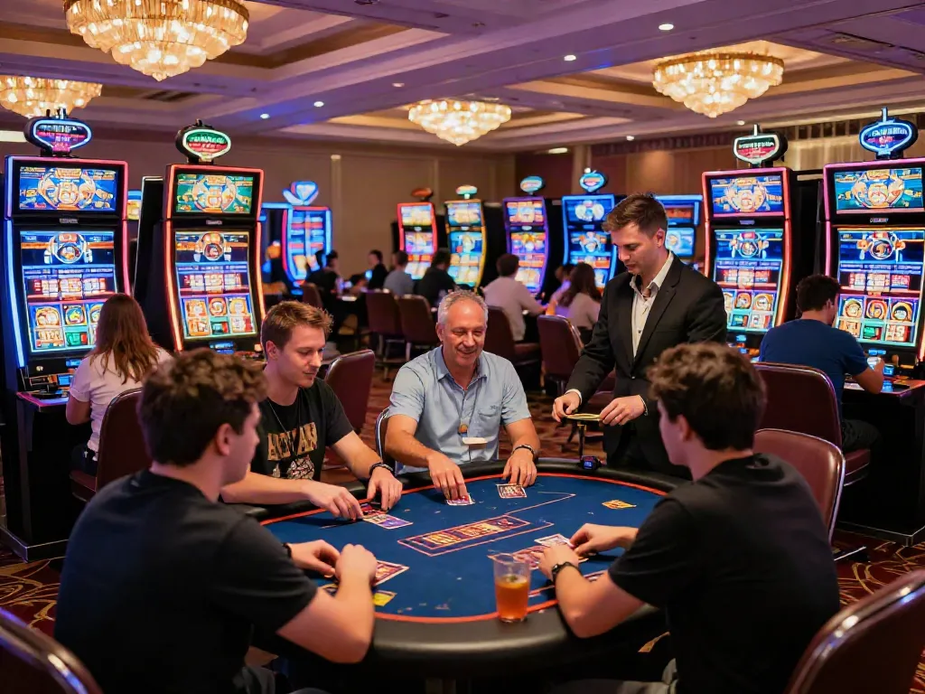 Players enjoying online casinos not on gamstop with vibrant ambiance and engaging activities.