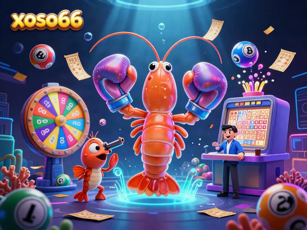 Engage with xoso66's vibrant gaming experience through a stunning lottery-themed illustration.