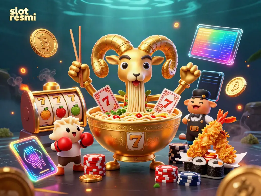 Spin the reels with slot resmi in a vibrant 3D casino scene featuring colorful characters and coins.