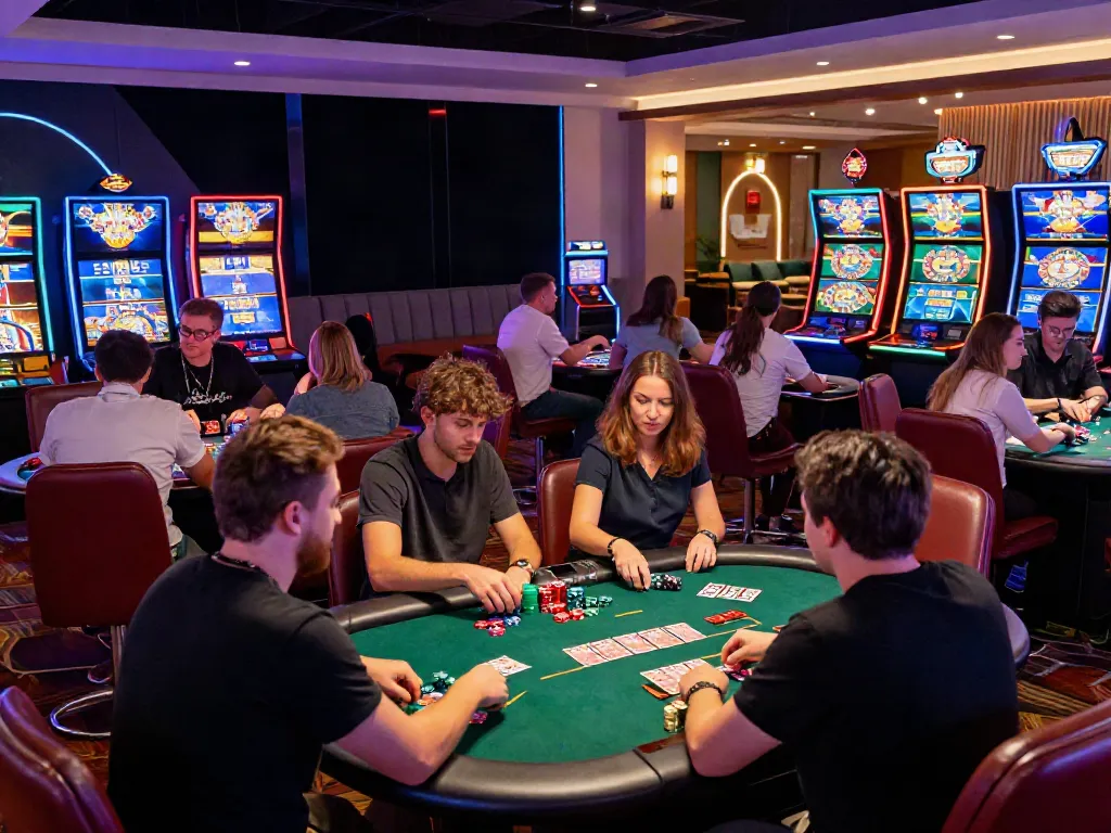 Engaged players enjoying online casinos not on GamStop in a vibrant gaming environment.