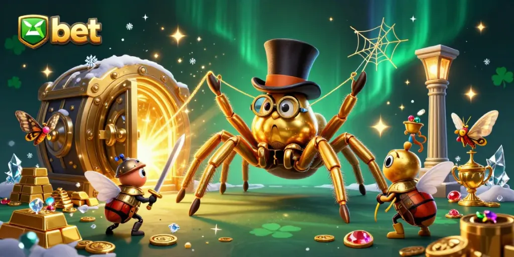 Experience thrilling moments with nbet's exciting gameplay featuring a giant tarantula and brave beetle knight.