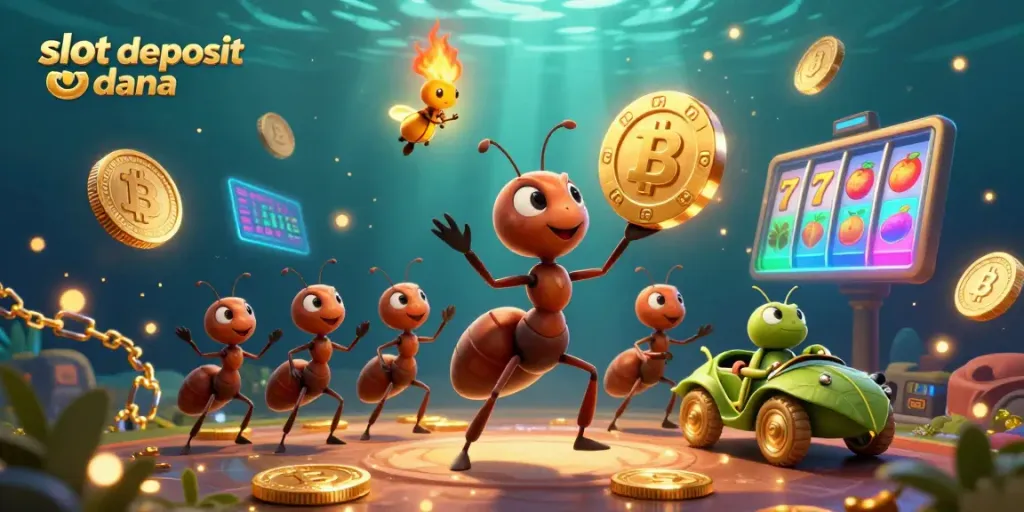 Experience thrilling action in a colorful slot deposit dana adventure with energetic characters and casino elements.