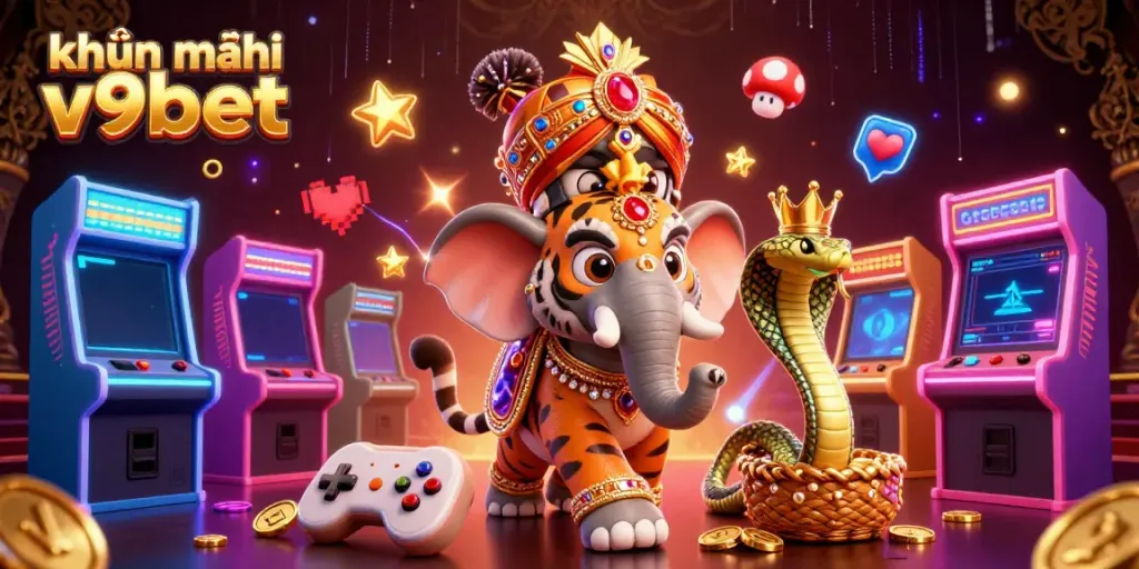 Engage in thrilling promotions with khuyến mãi v9bet on a vibrant casino-themed scene full of excitement.
