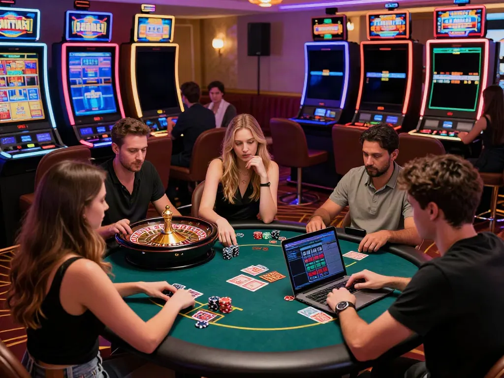 Engaged players at online casinos not on gamstop showcasing vibrant atmosphere and games.