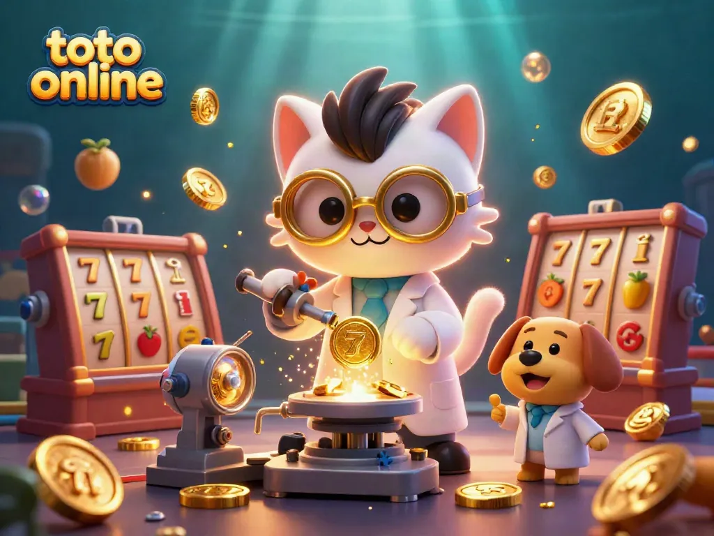 Engage in thrilling slots action with toto online, featuring vibrant characters and sparkling casino elements.