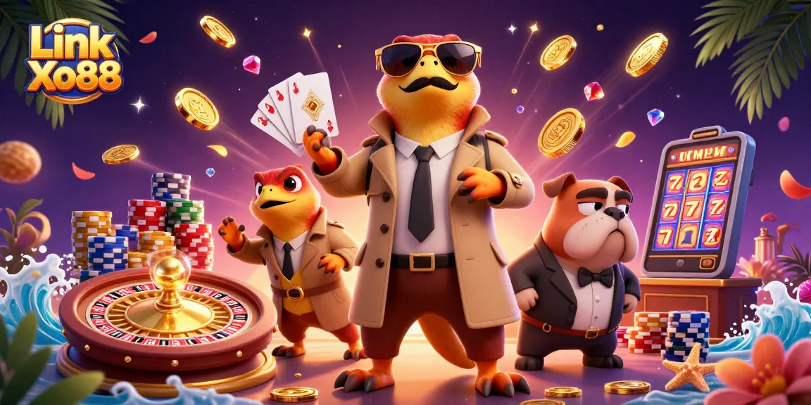 Experience the thrill of Link Xo88 as raptors sneak into a VIP casino lounge full of treasures.
