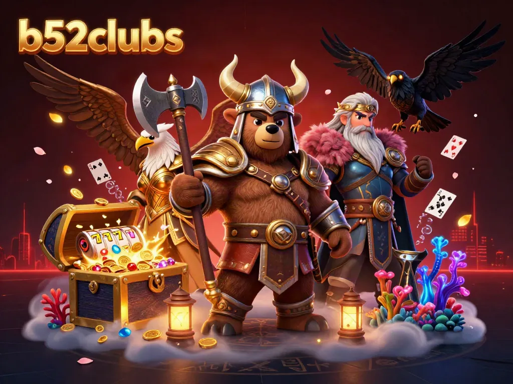 Engage with your luck at b52clubs featuring vibrant slot reels and treasure-filled underwater scenes.