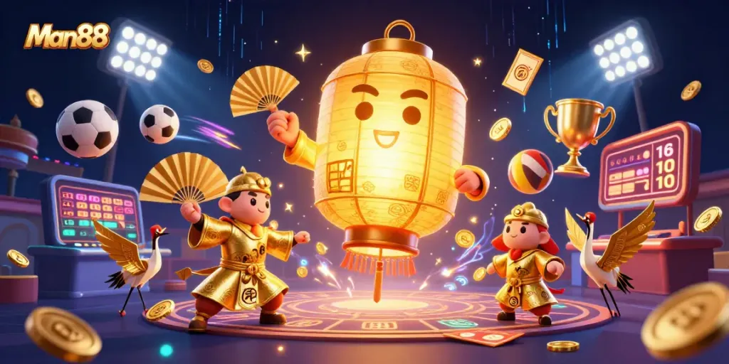 Engage in exciting sports betting at Man88 with dynamic game elements and vibrant casino atmosphere.