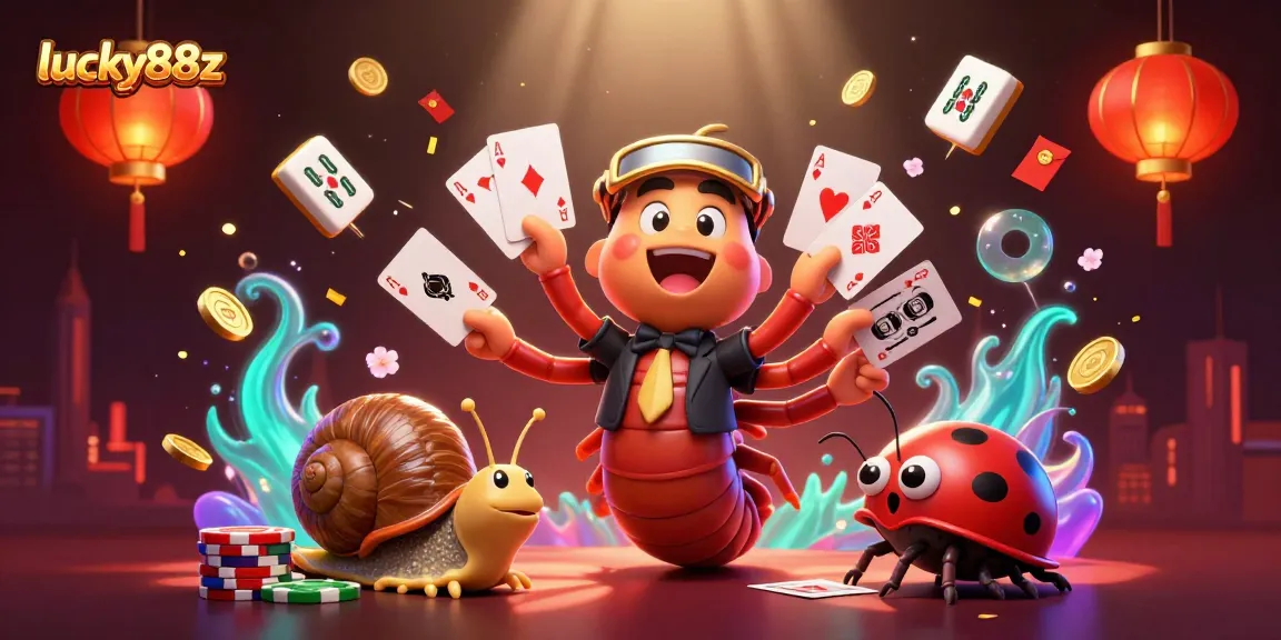Experience thrilling gameplay at lucky88z with a vibrant 3D casino illustration showcasing exciting dealer action and festive game elements.