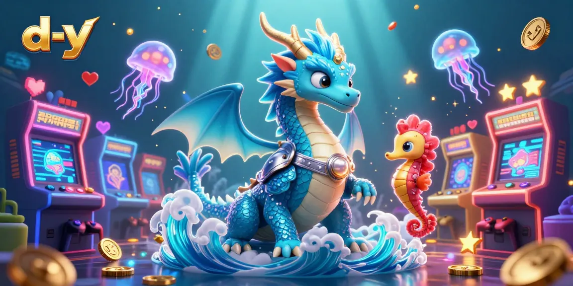 Engage with d-y casino features in a vibrant underwater scene with a dragon and seahorse knight.