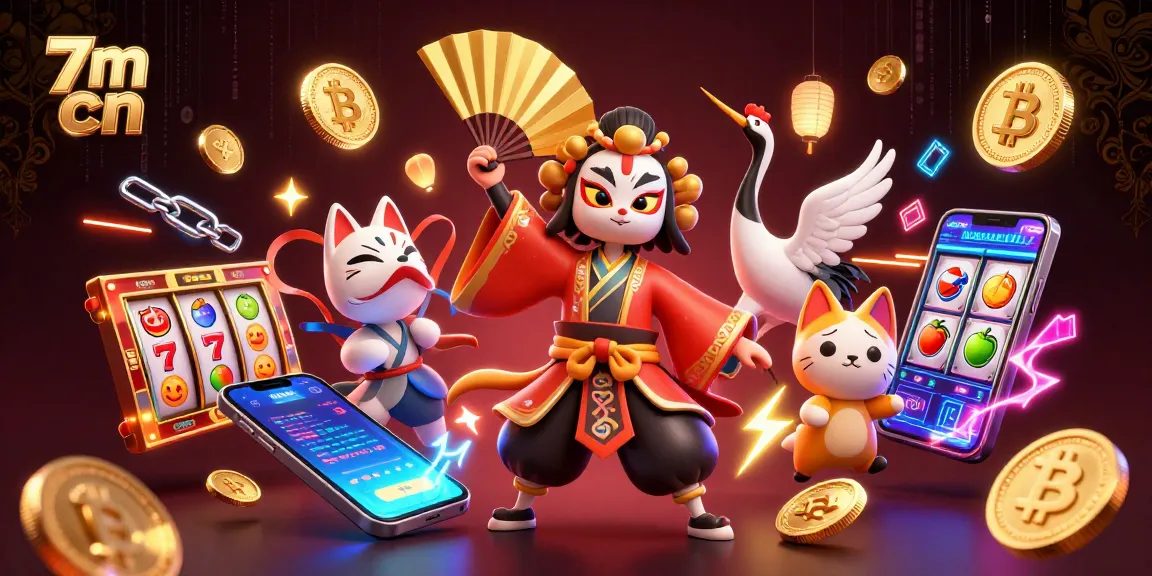 Experience thrilling play with 7m cn at this captivating casino illustration featuring vibrant slot elements.