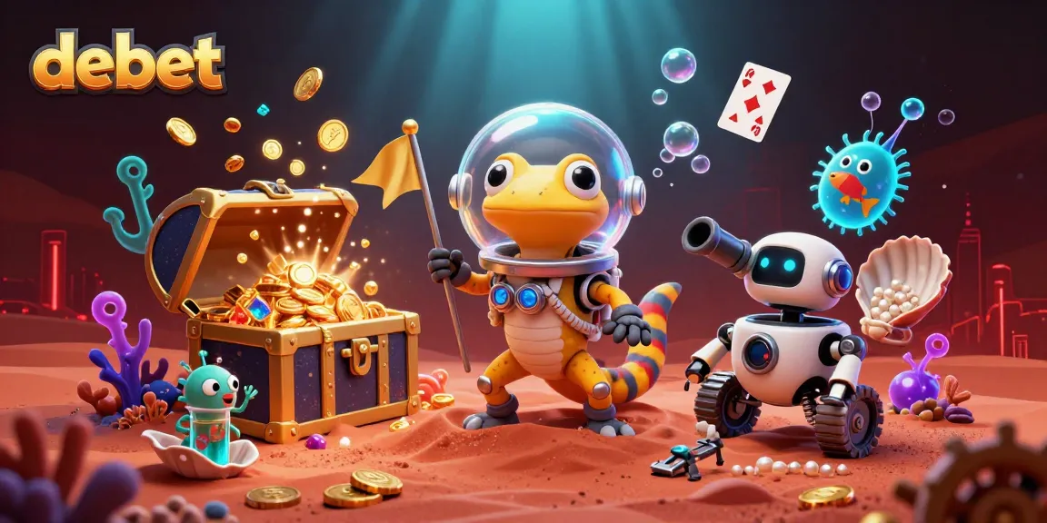 Join the Martian gecko on a debet adventure, discovering a golden casino in a rich 3D scene.