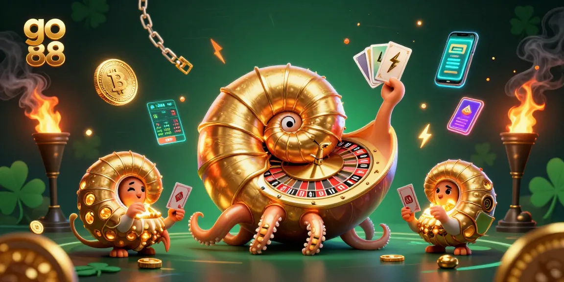 Engage with go 88 in a vibrant 3D casino scene showcasing thrilling games and crypto elements.