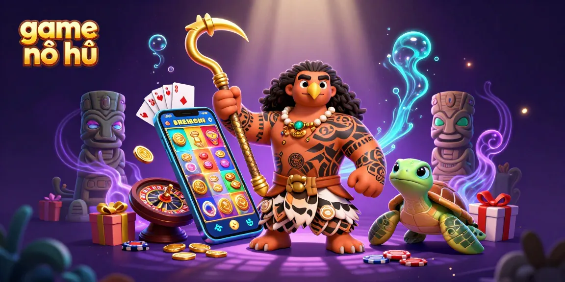 Engage with the game nổ hũ experience, featuring vibrant slot symbols, dynamic characters, and exciting casino elements.