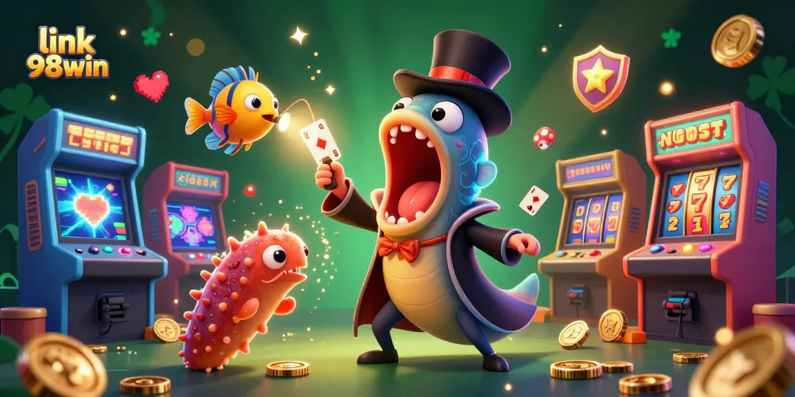 Experience thrilling gaming moments with link 98win in this vibrant underwater casino scene.