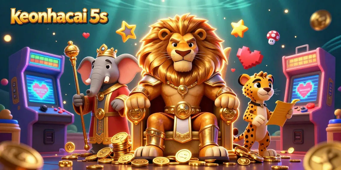 Experience thrilling wins with keonhacai 5s in this vibrant casino-themed illustration.