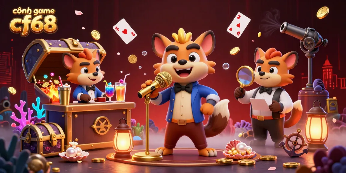 Experience the lively cổng game cf68 with 3D hyenas entertaining in a vibrant casino setting.