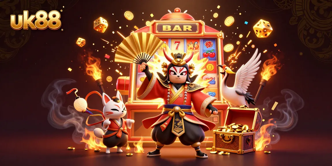Experience the thrill of uk88 with a vibrant 3D casino scene featuring exotic characters and jackpot excitement.