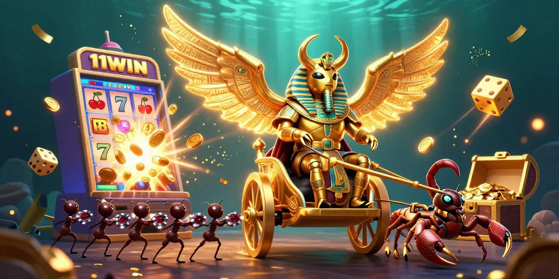 Experience excitement with 11WIN’s vibrant casino adventures in this 3D illustration.