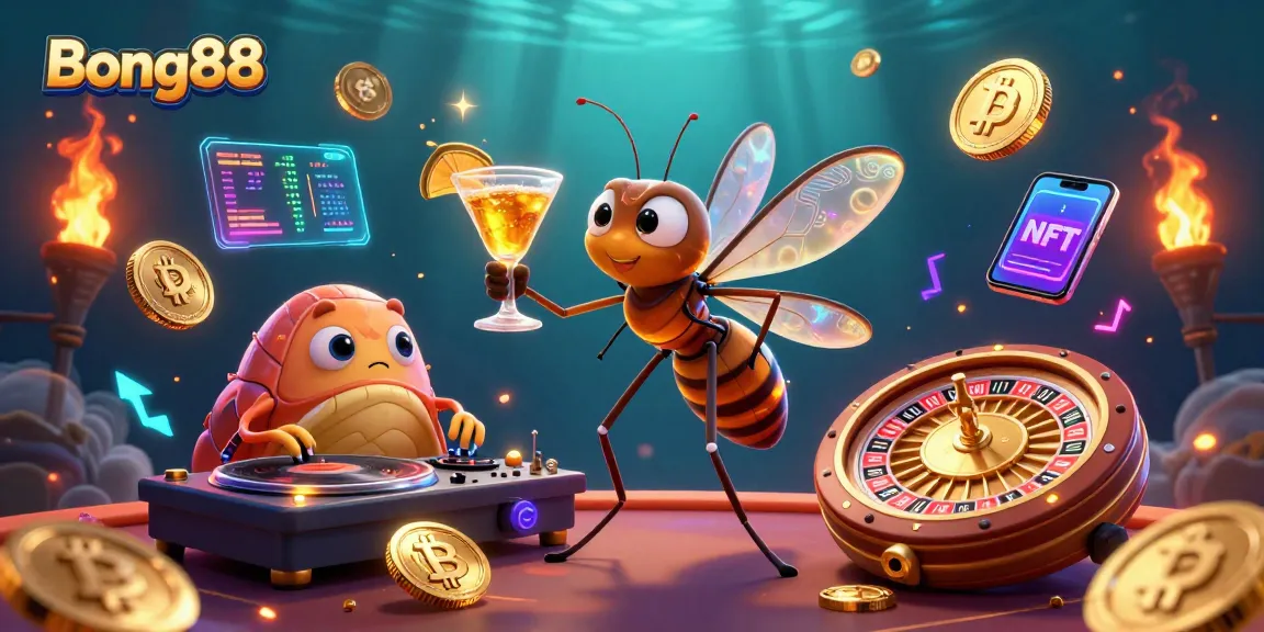 Join the excitement at Bong88 with a lively casino theme, featuring unique characters and crypto elements.